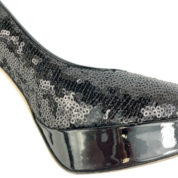 Jimmy Choo Cosmic Sequined Platform 120mm Heels Women’s 37 US 7 in Black - Picture 11 of 15